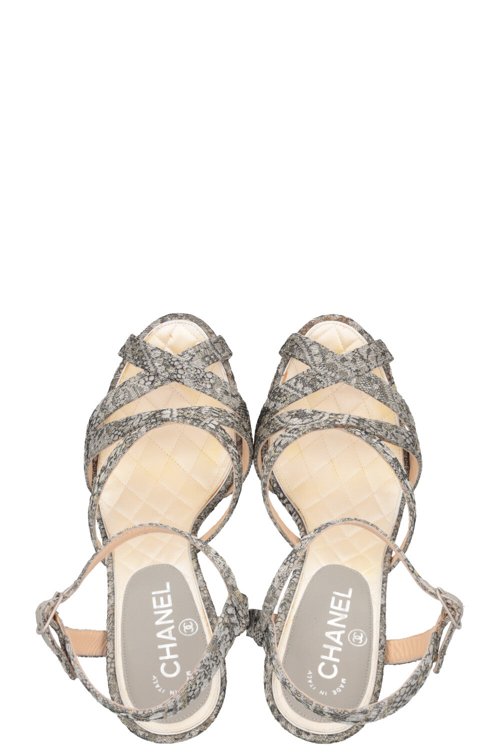 CHANEL Heels Lurex Gold