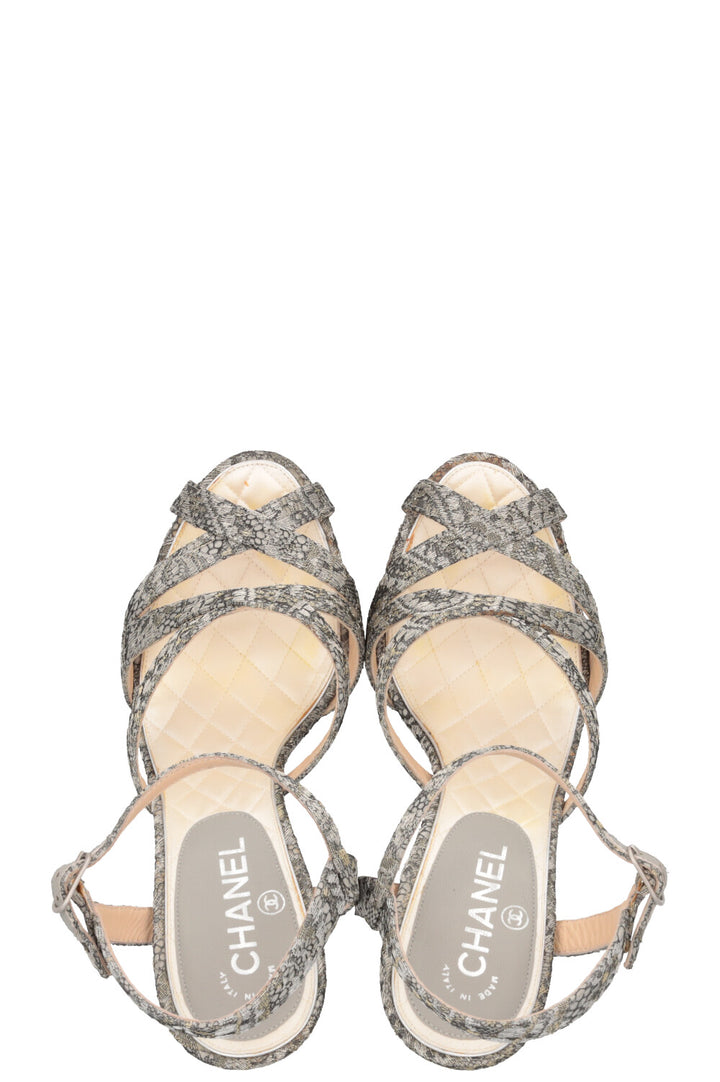 CHANEL Heels Lurex Gold