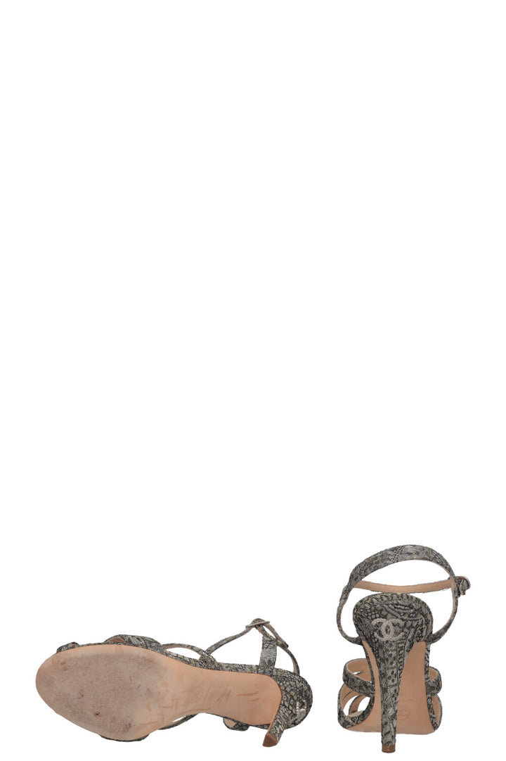 CHANEL Heels Lurex Gold