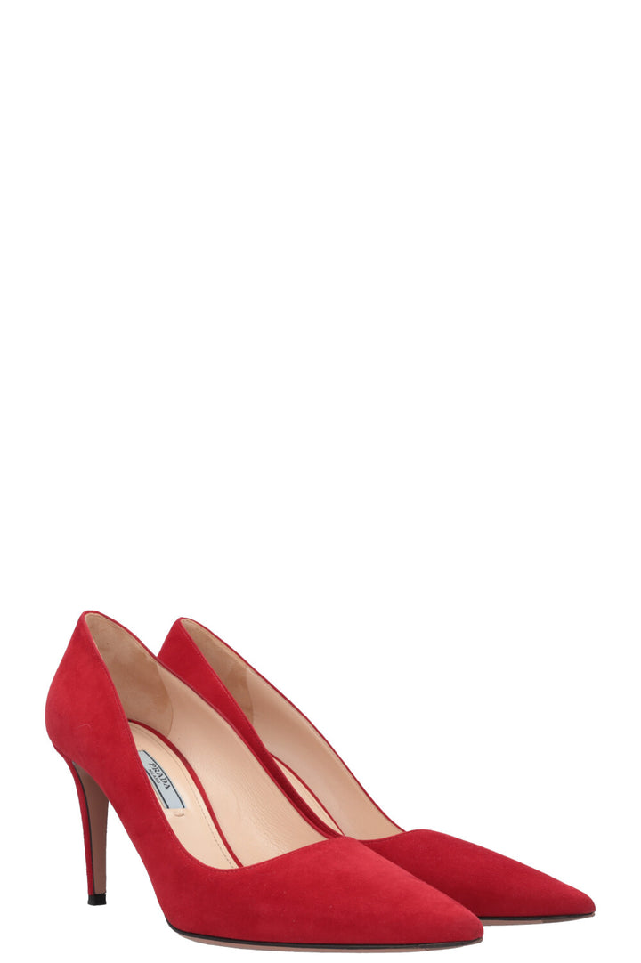 PRADA Heels Suede Red