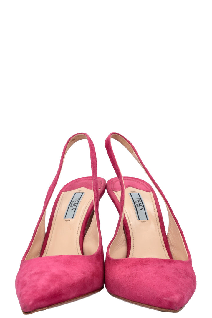 PRADA Slingback Heels Suede Pink