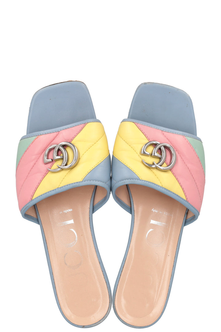 GUCCI Quilted Rainbow Marmont Sandals