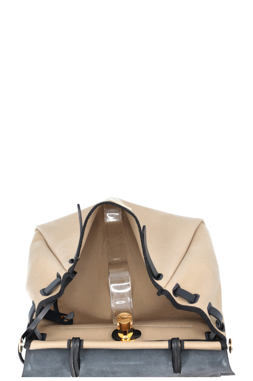 HERMÈS Herbag 31 Zip Toile Vache Hunter Ébène Paille