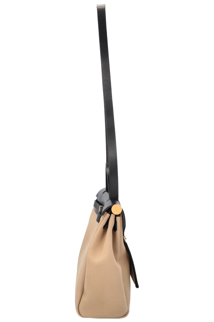 HERMÈS Herbag 31 Zip Toile Vache Hunter Ébène Paille