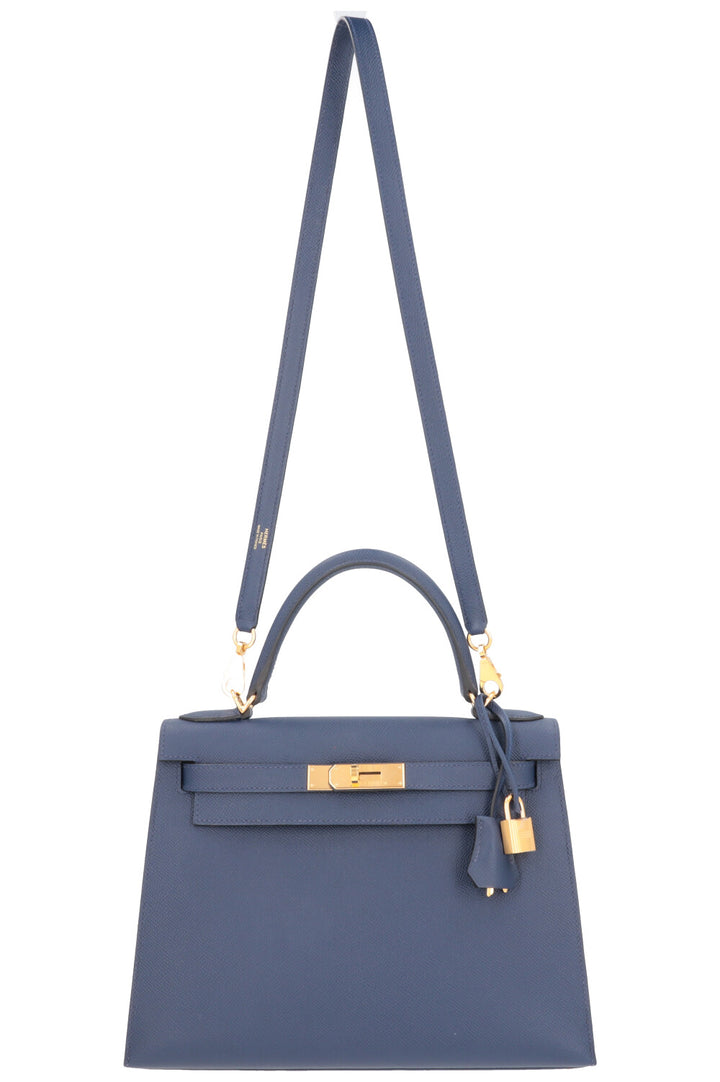 HERMES Kelly Sellier 28 Epsom Bleu Navy