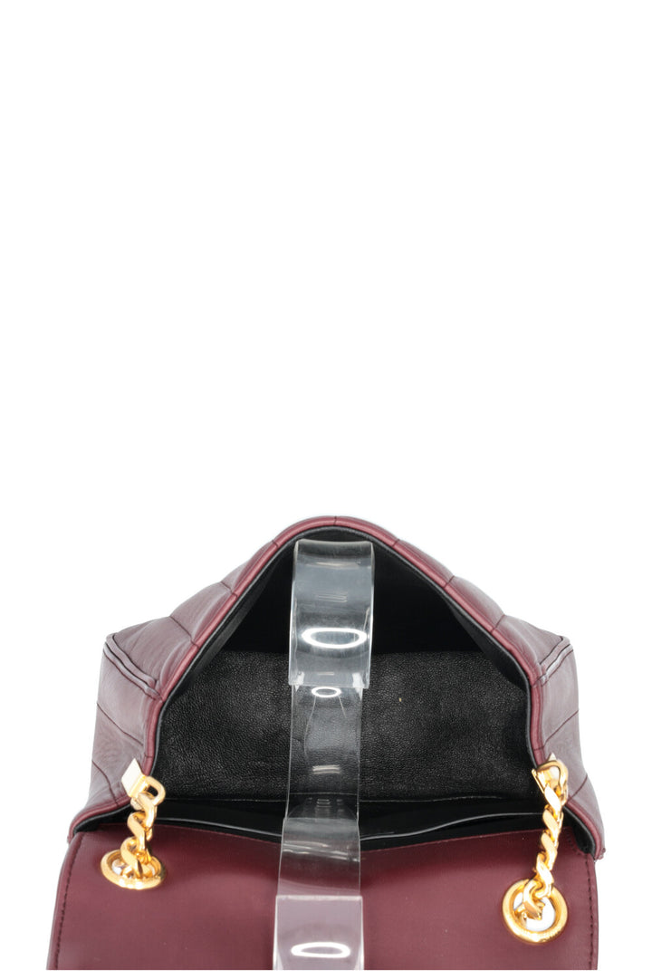 SAINT LAURENT Vicky Quilted Crossbody Bag Burgundy