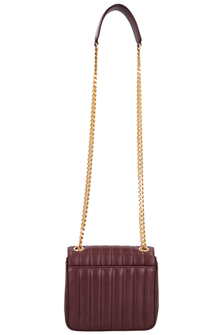 SAINT LAURENT Vicky Quilted Crossbody Bag Burgundy