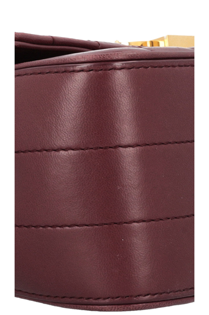 SAINT LAURENT Vicky Quilted Crossbody Bag Burgundy