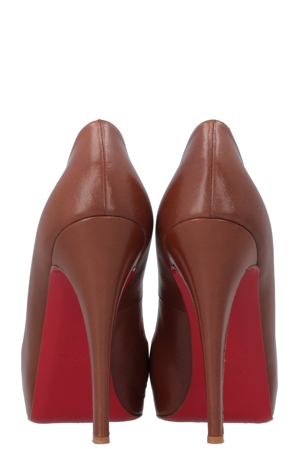 CHRISTIAN LOUBOUTIN Peep Toe Heels Brown – REAWAKE