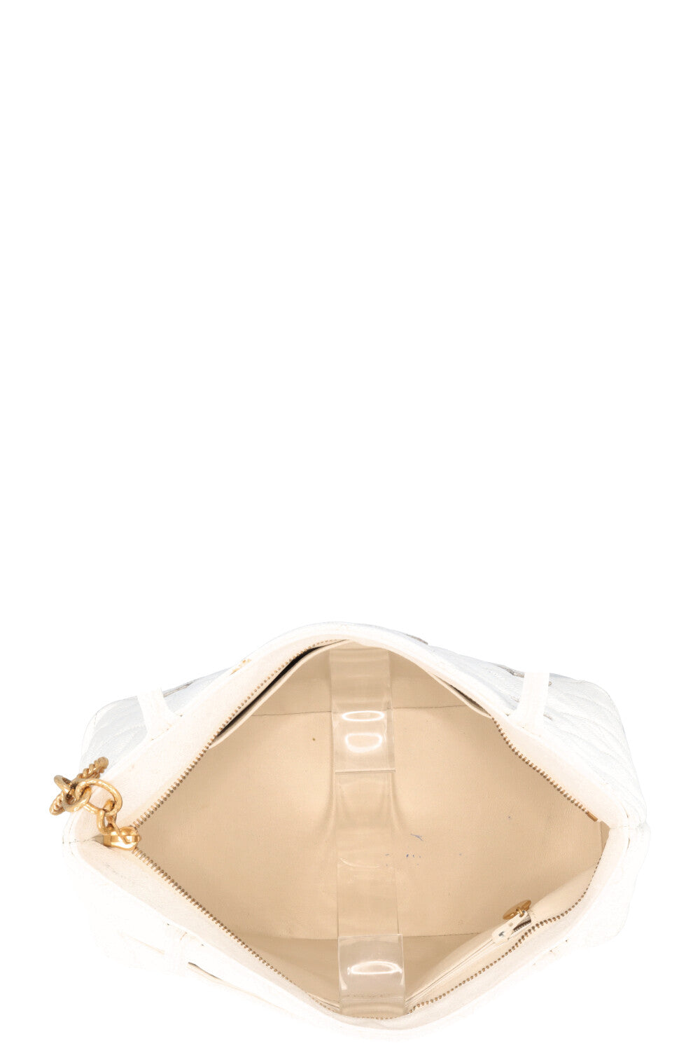 CHANEL Medaillon Tote Bag Leather White