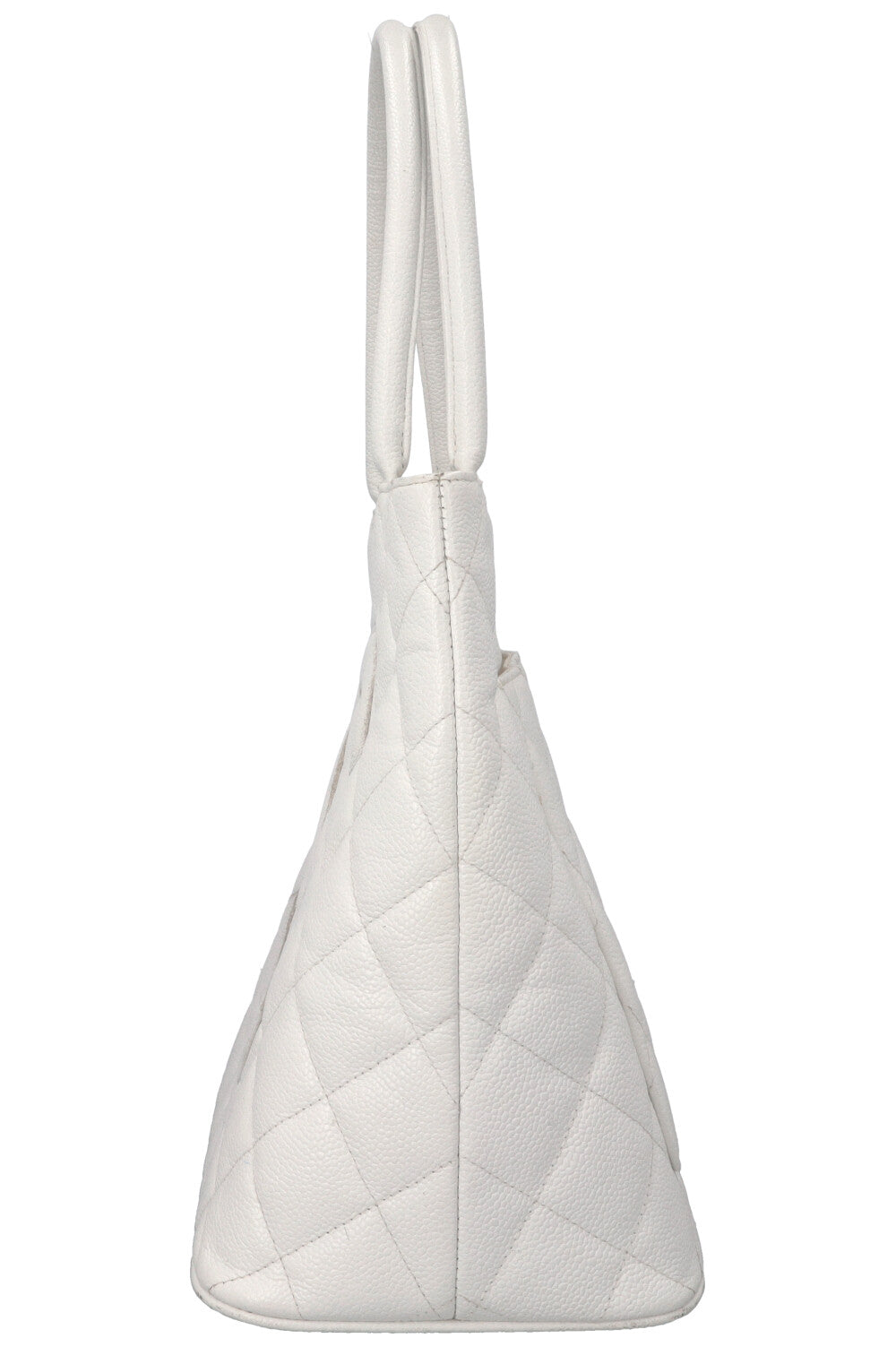 CHANEL Medaillon Tote Bag Leather White