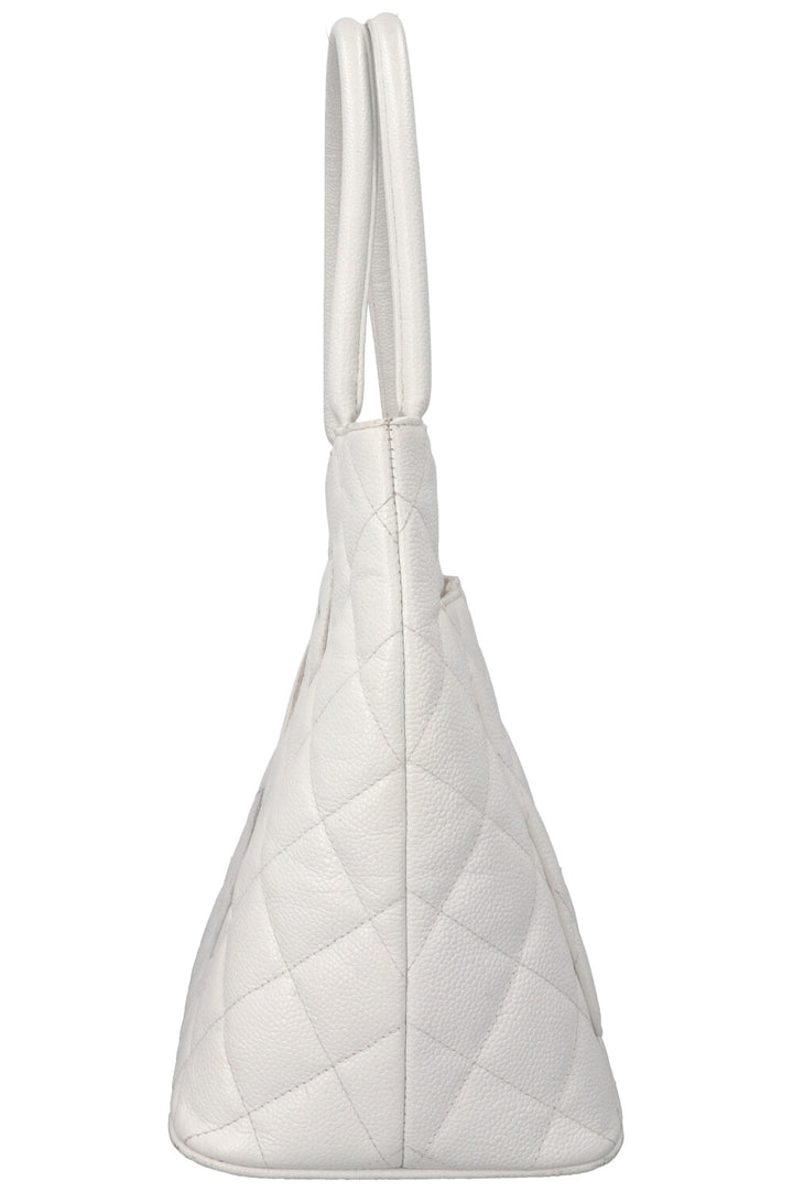 CHANEL Medaillon Tote Bag Leather White