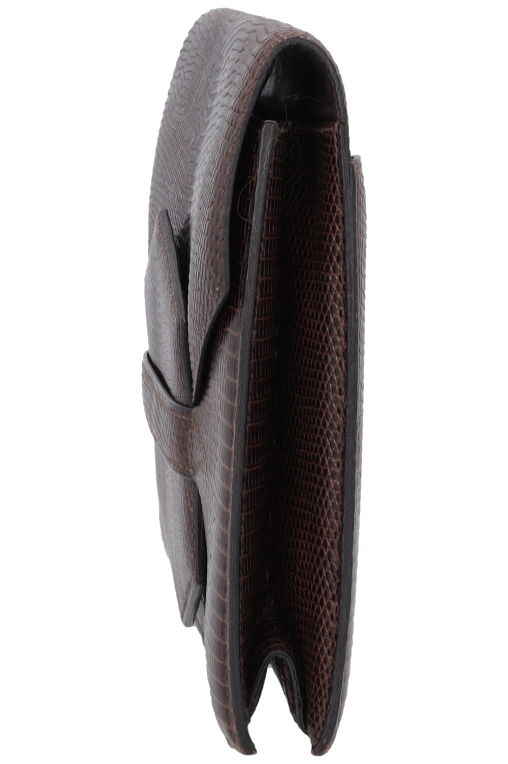 HERMÈS Pochette Faco Lézard Marron