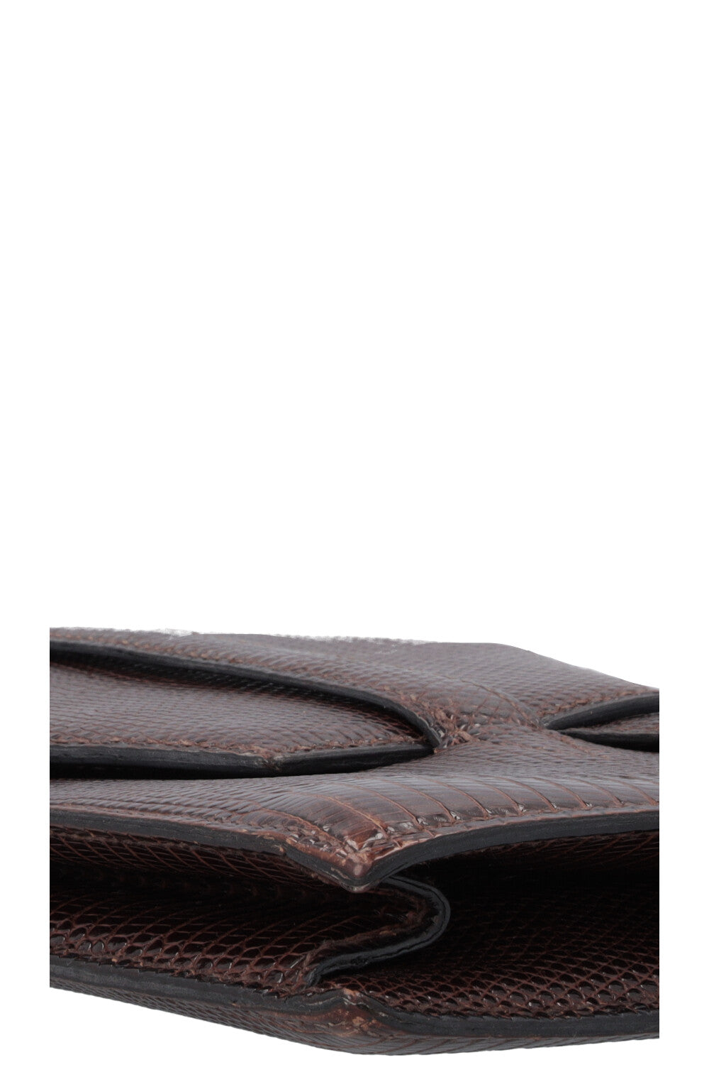 HERMÈS Pochette Faco Lézard Marron