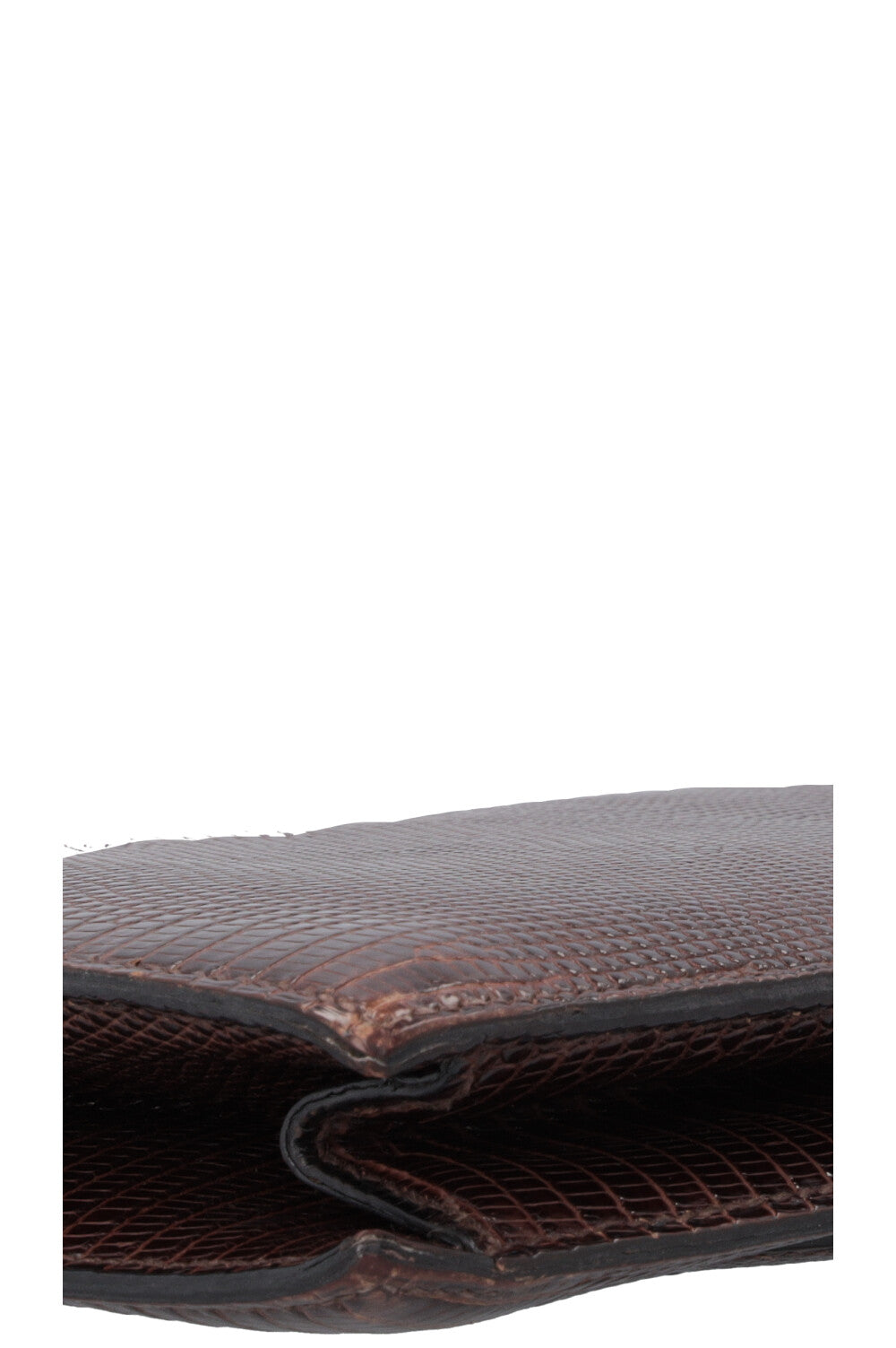HERMÈS Pochette Faco Lézard Marron