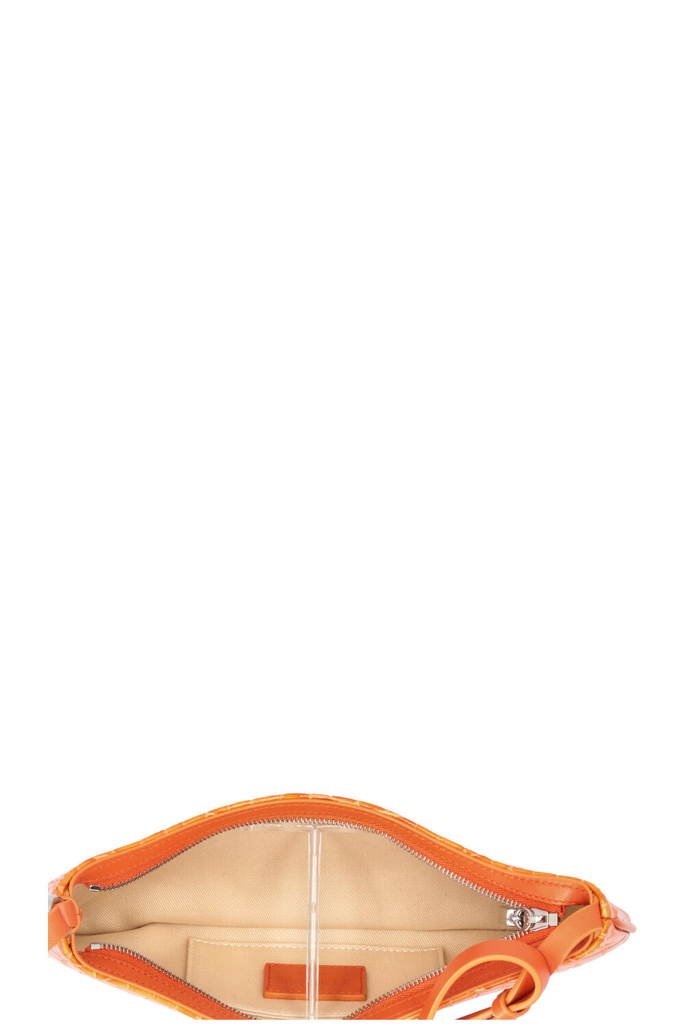 JACQUEMUS Le Bisou Perle Shoulder Bag Croc Embossed Orange