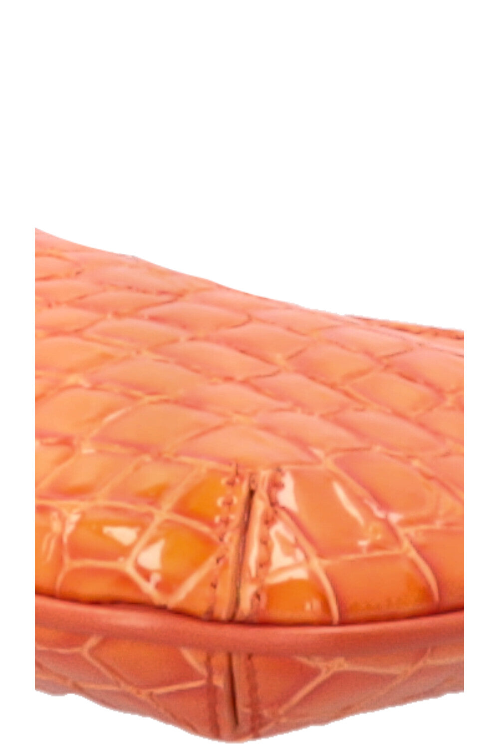 JACQUEMUS Le Bisou Perle Shoulder Bag Croc Embossed Orange