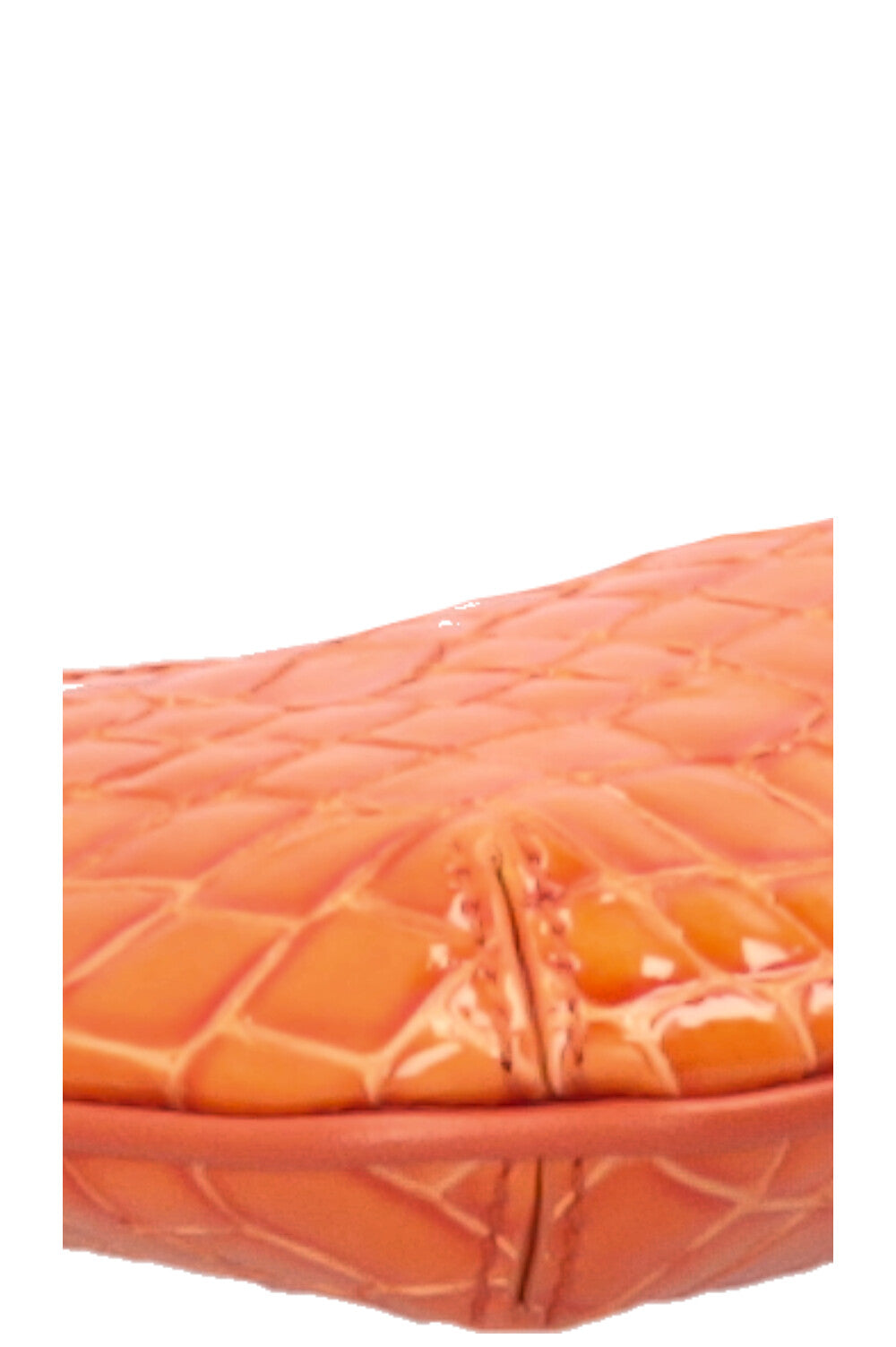 JACQUEMUS Le Bisou Perle Shoulder Bag Croc Embossed Orange