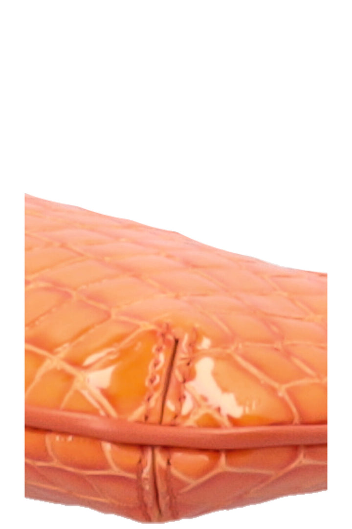 JACQUEMUS Le Bisou Perle Shoulder Bag Croc Embossed Orange