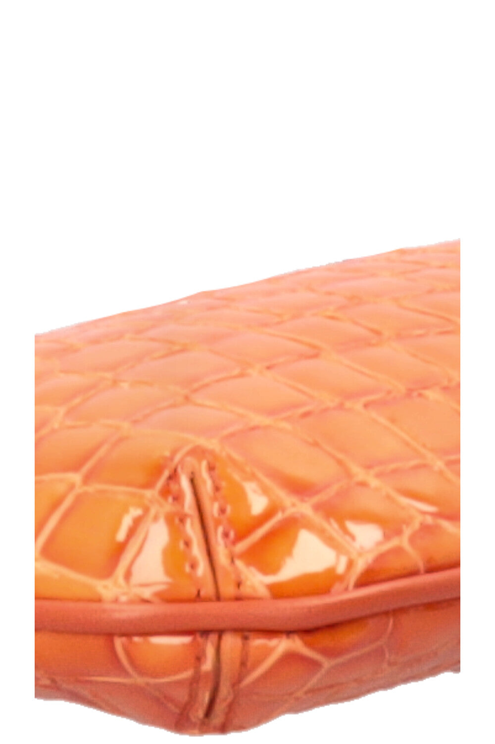 JACQUEMUS Le Bisou Perle Shoulder Bag Croc Embossed Orange