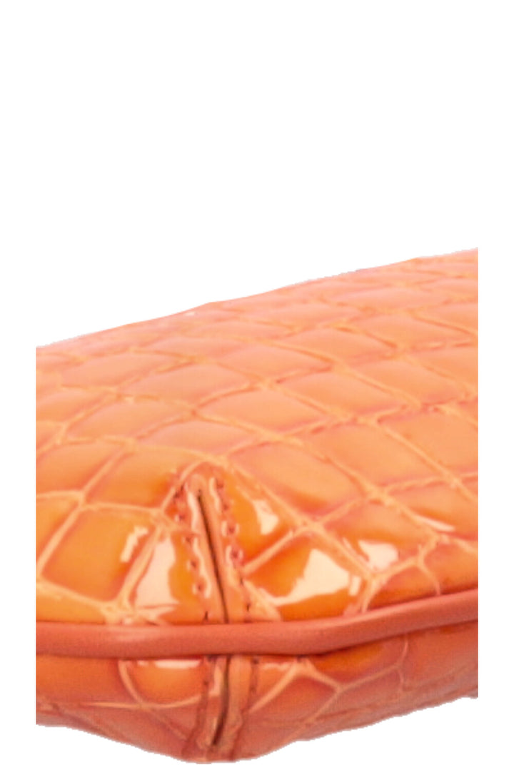 JACQUEMUS Le Bisou Perle Shoulder Bag Croc Embossed Orange