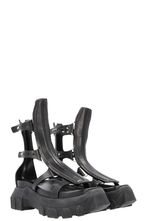 Sandales Tractor Spartan noires de RICK OWENS