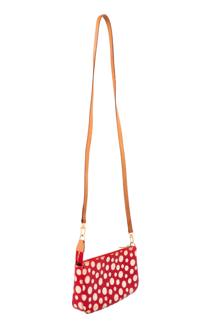LOUIS VUITTON x YAYOI KUSAMA Pochette Accessories MNG Vernis Dots Red