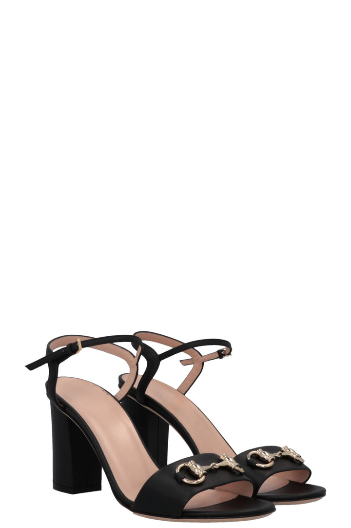 GUCCI Horsebit Sandal Heels Black
