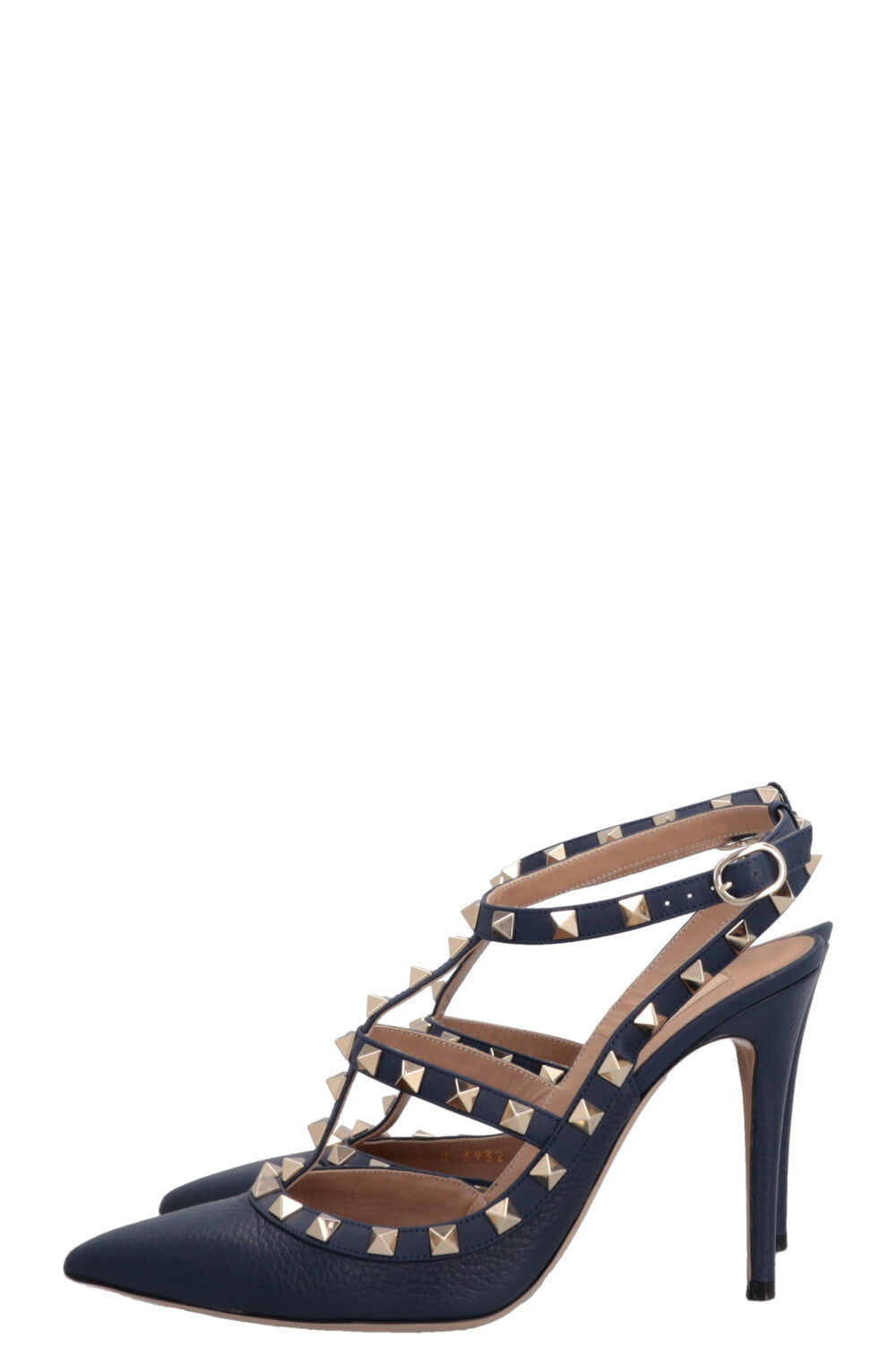 VALENTINO T Strap Rockstud Heels Navy
