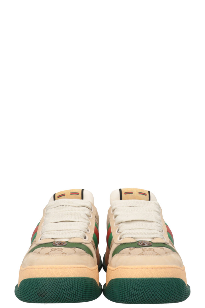 GUCCI Double Screener GG Sneakers Beige Green