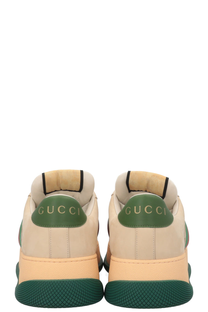GUCCI Double Screener GG Sneakers Beige Green