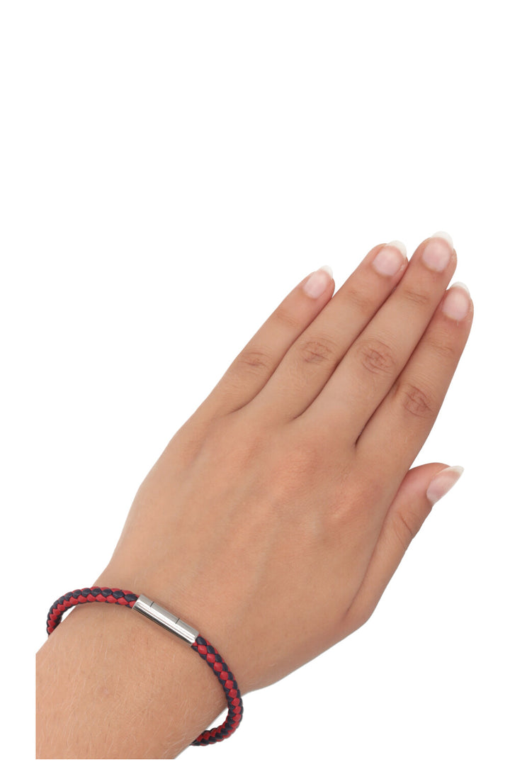 HERMÈS Goliath Woven Bracelet Red Blue