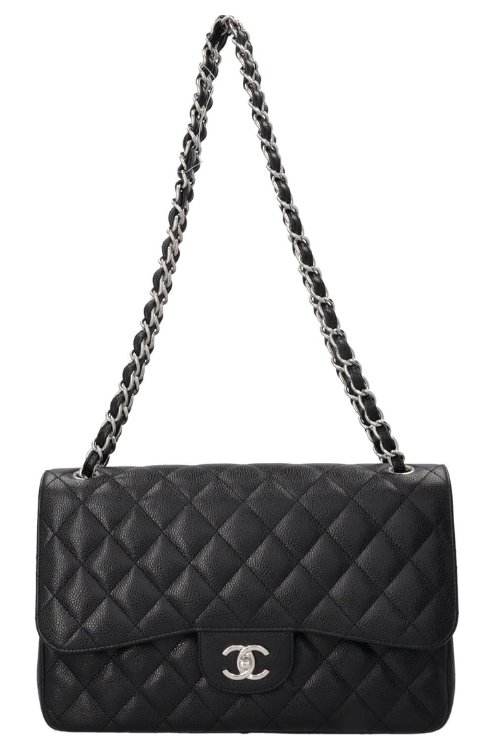 CHANEL Double Flap Bag Large Caviar Black