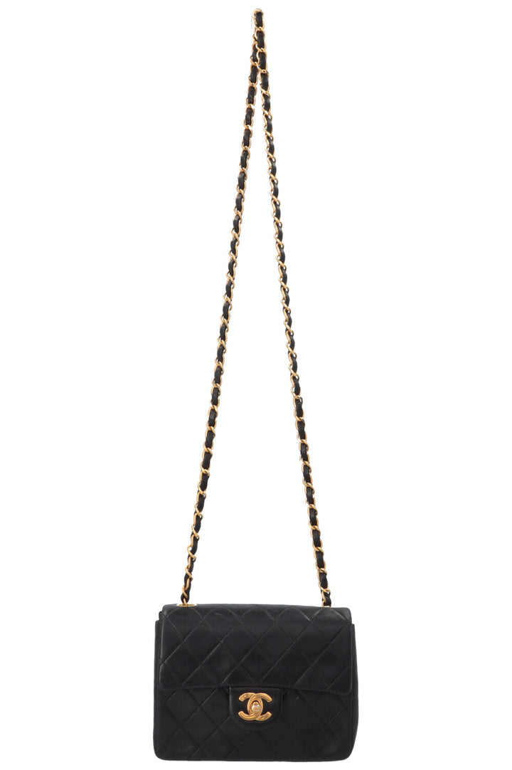 CHANEL Mini Square Single Flap Black