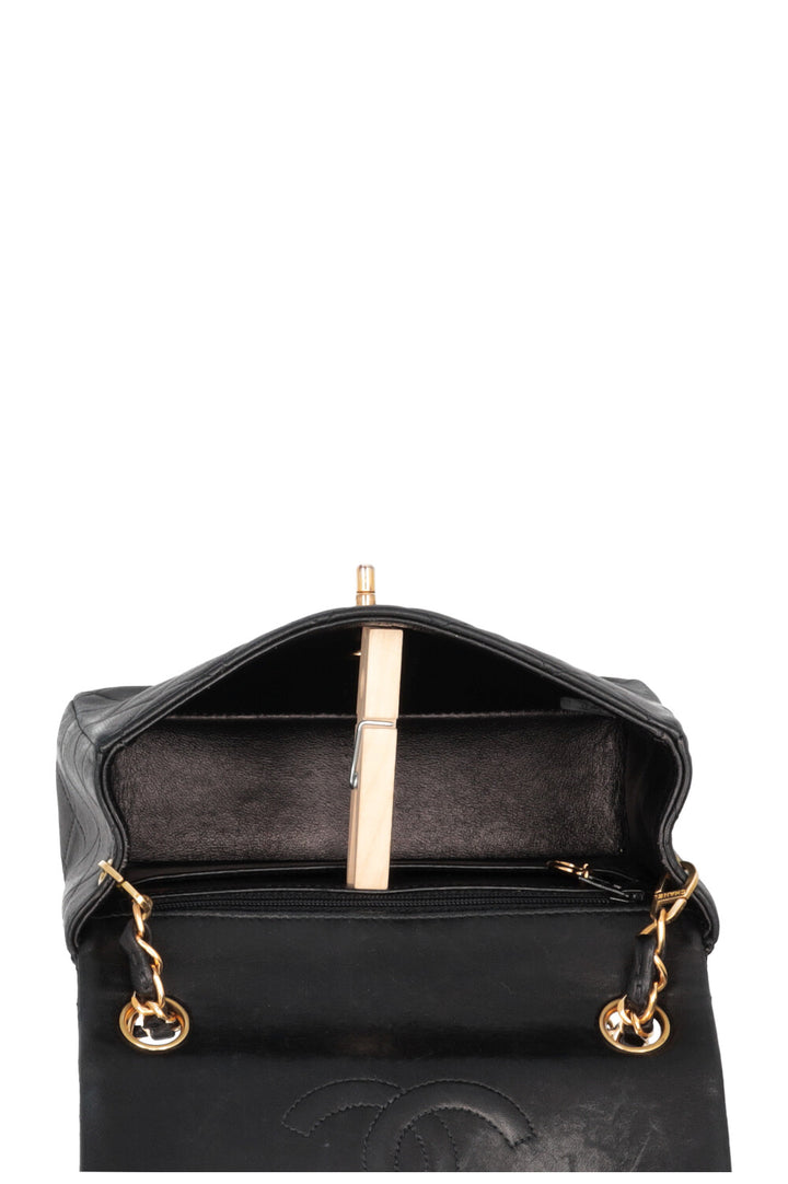 CHANEL Mini Square Single Flap Black