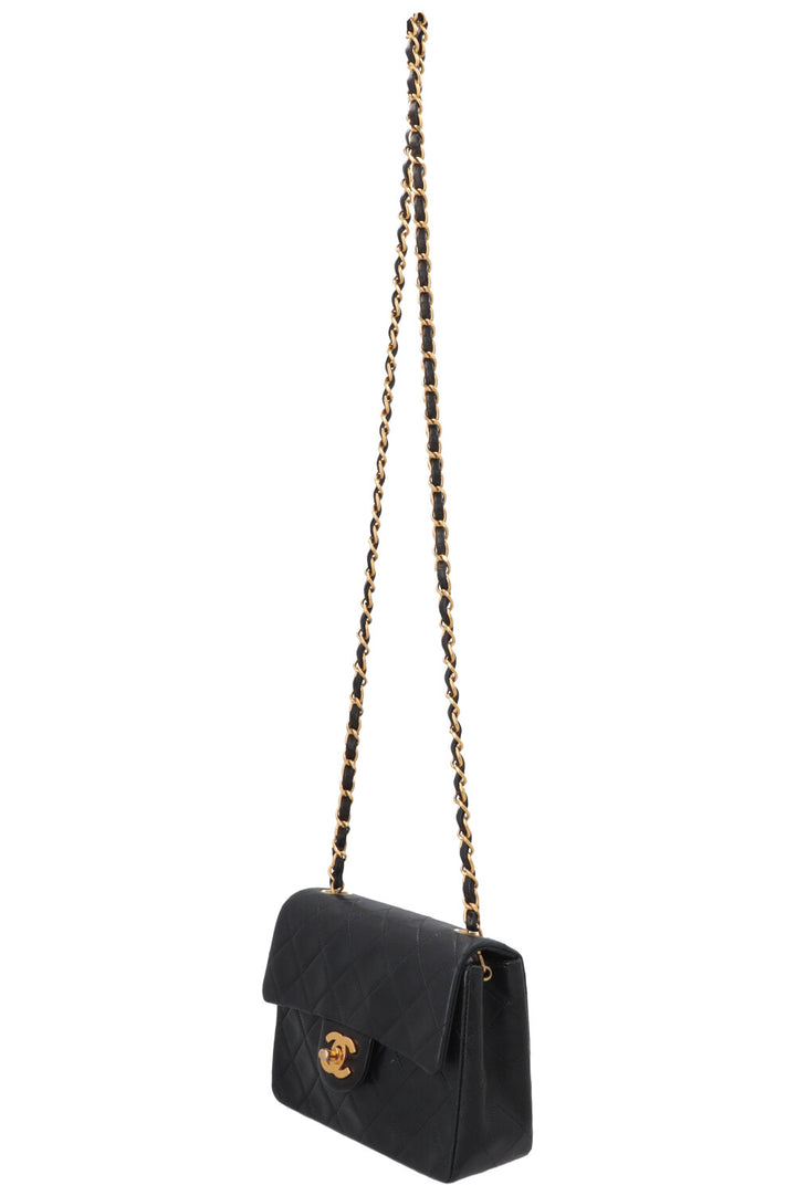 CHANEL Mini Square Single Flap Black