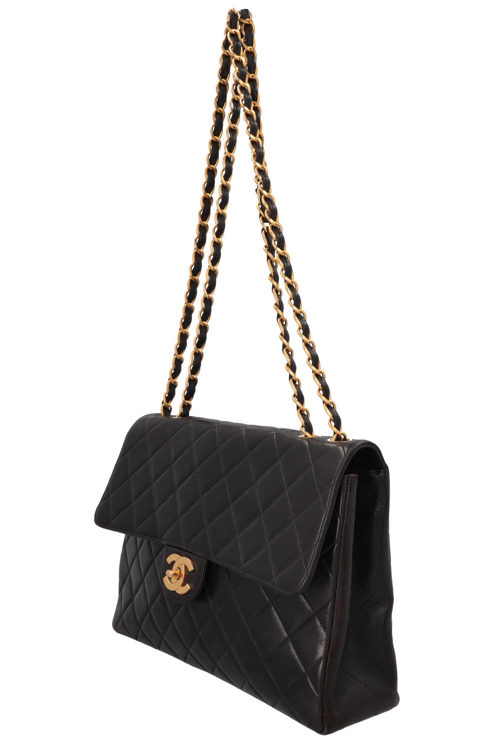 CHANEL Vintage Jumbo Single Flap Black