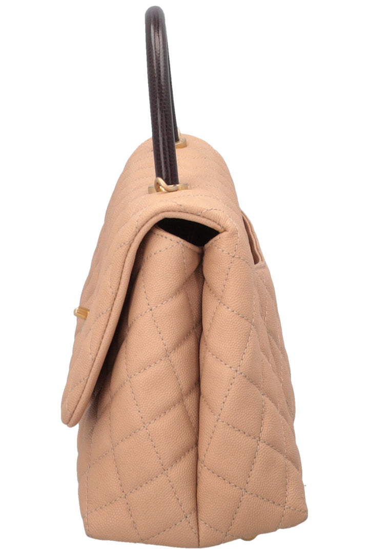CHANEL Coco Handle Bag Caviar Lizard Beige