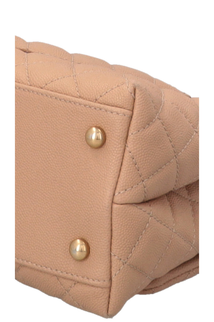 CHANEL Coco Handle Bag Caviar Lizard Beige