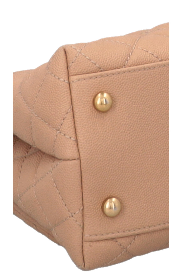 CHANEL Coco Handle Bag Caviar Lizard Beige