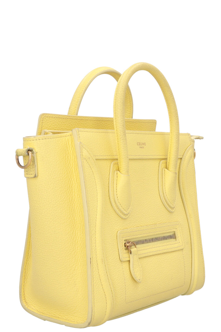 CELINE Nano Luggage Crossbody Bag Yellow