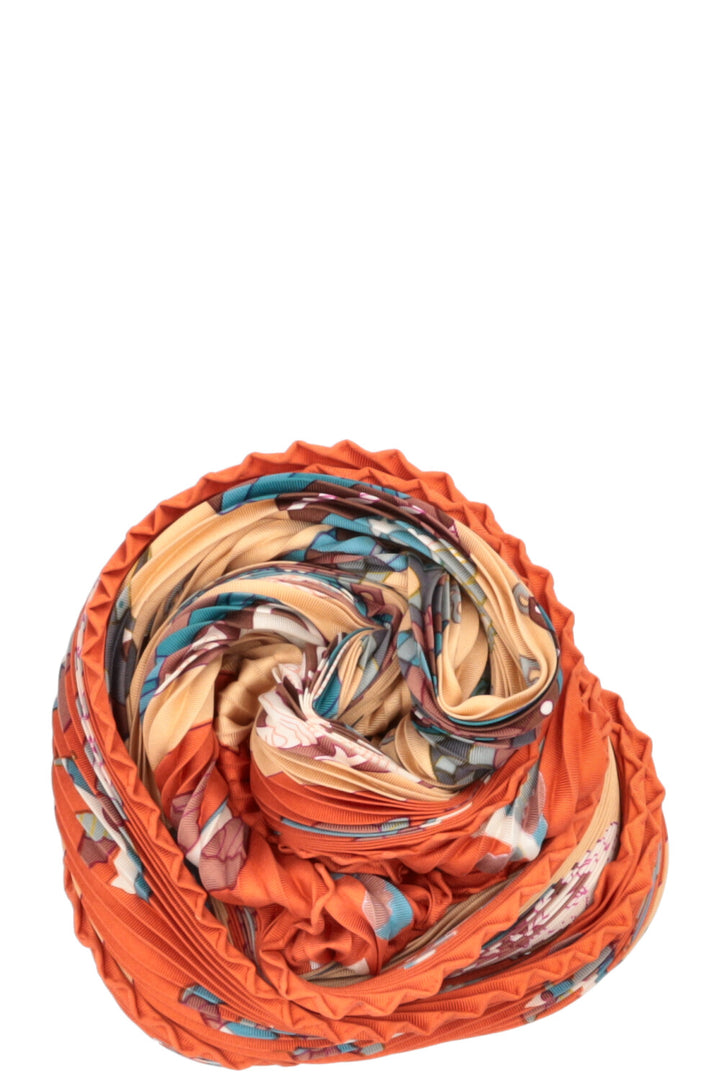 HERMÈS Bird Plissé Carré Orange
