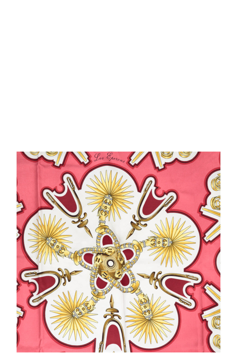 Carré en soie Hermès Les Épérons 90 bordeaux