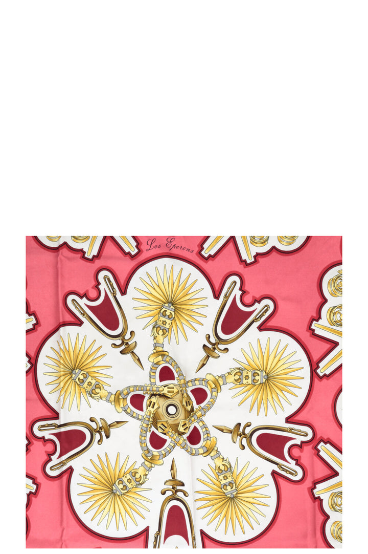 Carré en soie Hermès Les Épérons 90 bordeaux