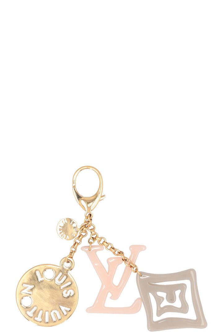 LOUIS VUITTON Key Ring Gold Pink