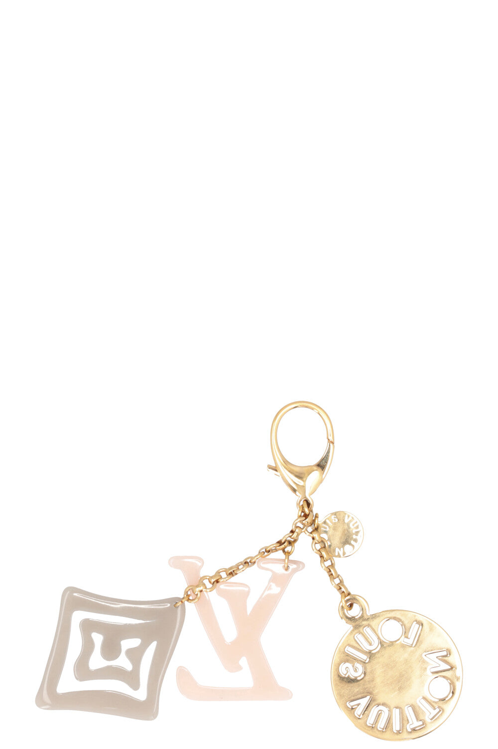 LOUIS VUITTON Key Ring Gold Pink