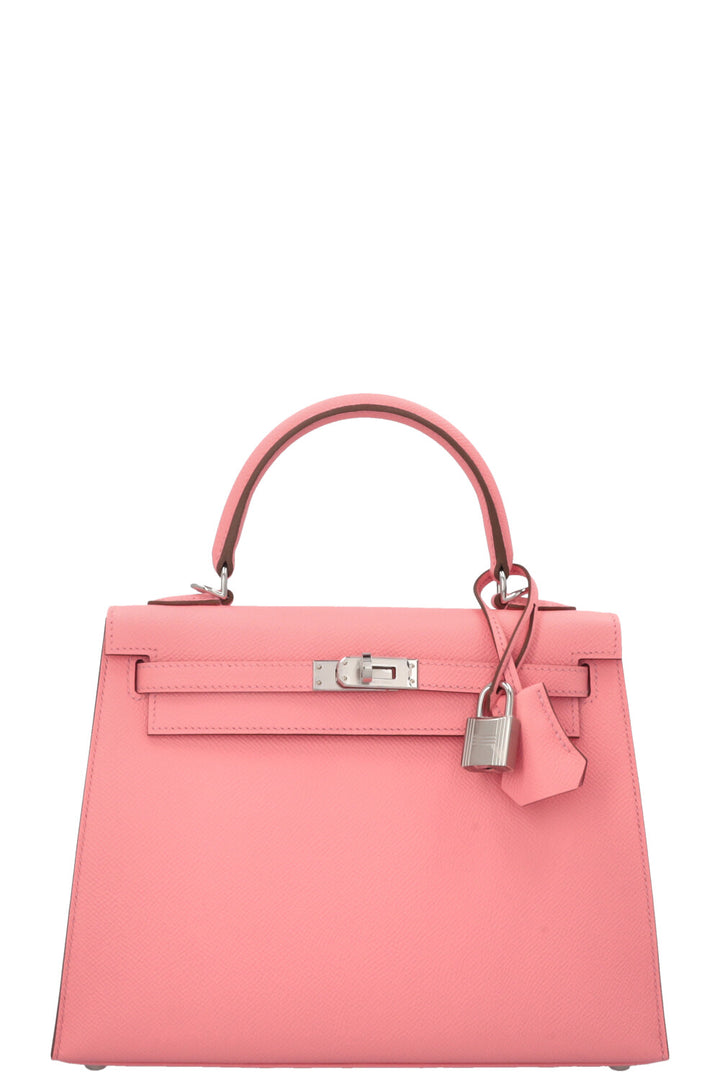 HERMÈS Kelly 25 Sellier Epsom Rose Confetti