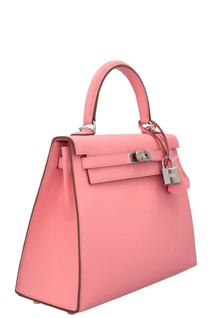 HERMÈS Kelly 25 Sellier Epsom Rose Confetti