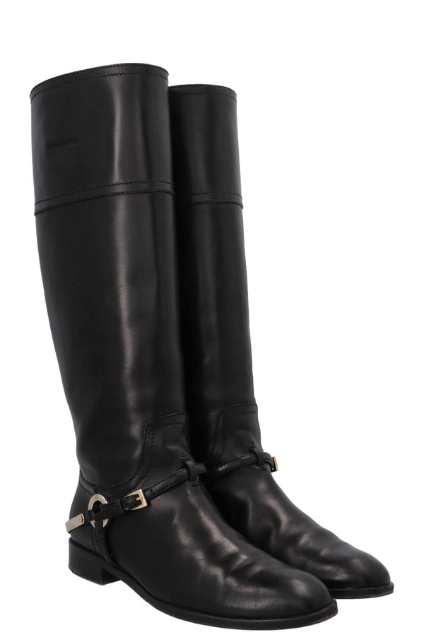 Bottes Etrier hautes en cuir noir CHRISTIAN DIOR
