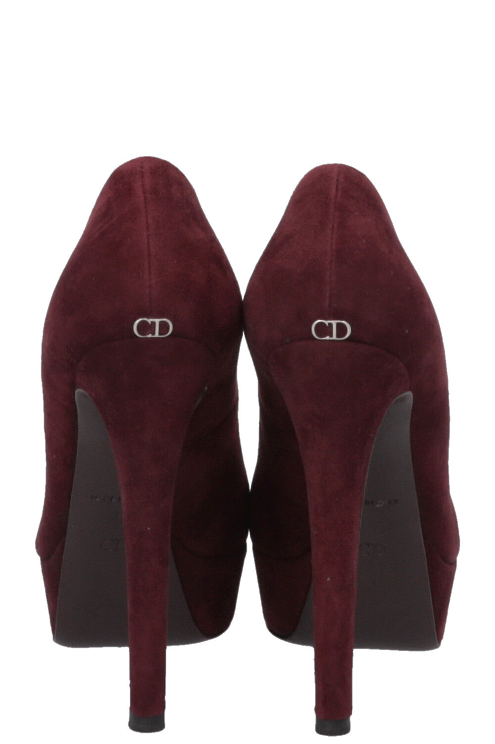 CHRISTIAN DIOR Plateau Heels Suede Burgundy